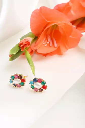 Multicolor Pearl Studs
