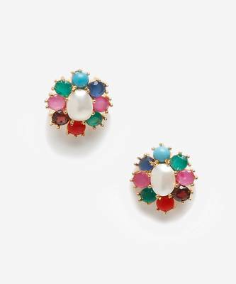 Multicolor Pearl Studs 3