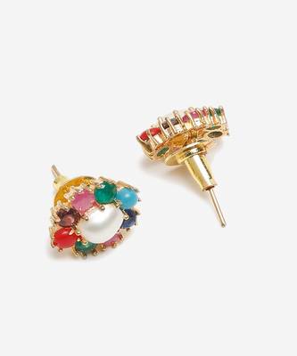 Multicolor Pearl Studs 4