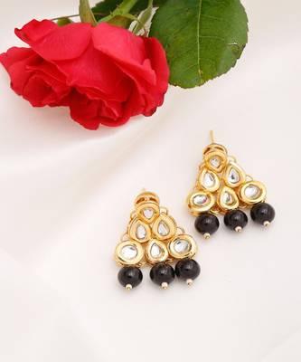 Black Kundan Earrings 2