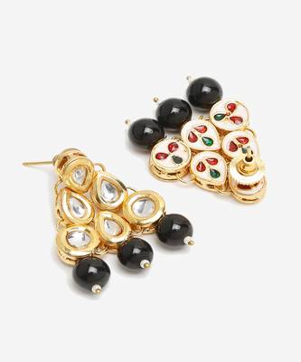 Black Kundan Earrings 4