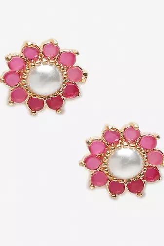 Maroon Pearl Studs