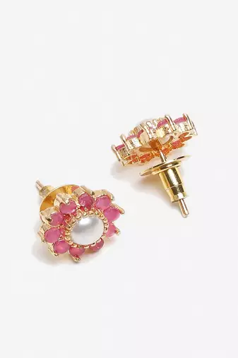 Maroon Pearl Studs