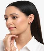 Maroon Diamond Studs