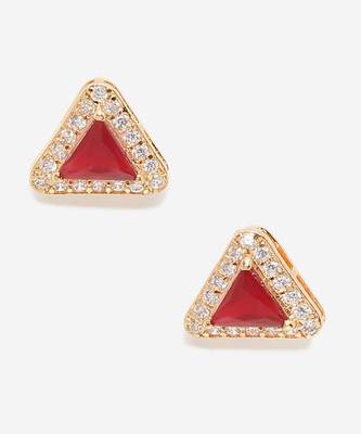 Maroon Diamond Studs 3