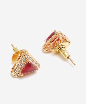 Maroon Diamond Studs 4