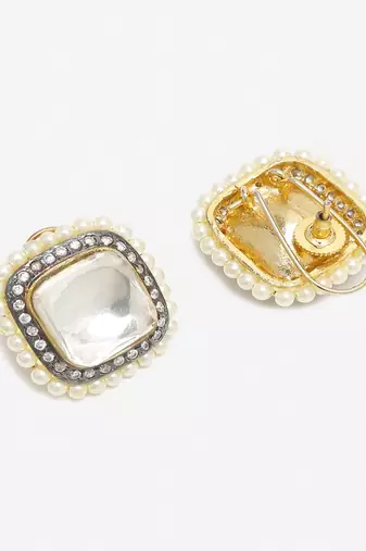 Kundan and Pearl Studs