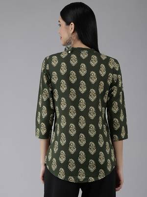 Green printed cotton cotton-tops 3