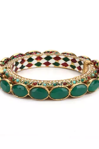 Kundan  Meenakari Bangle