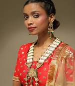 Long Kundan Neckpiece with Earrings
