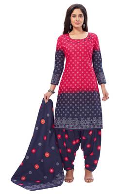 Pink block print cotton salwar 1