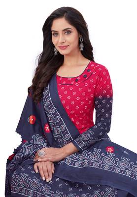 Pink block print cotton salwar 4