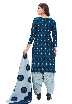 Blue block print cotton salwar 2