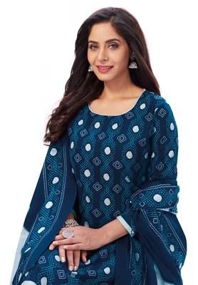 Blue block print cotton salwar 4