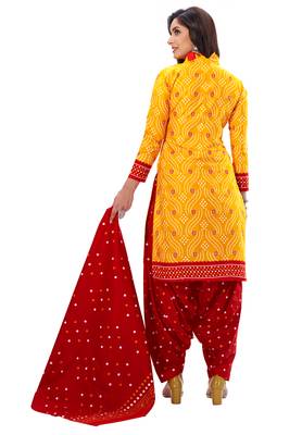 Yellow block print cotton salwar 2