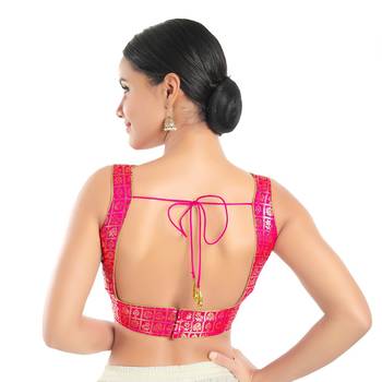Hot Pink Silk Printed Blouse 2