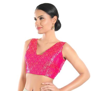 Hot Pink Silk Printed Blouse 3