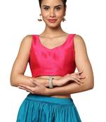 Salwar Studio Women's Dark Pink Mulbury Readymade Saree Blouse