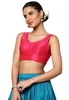 Salwar Studio Women's Dark Pink Mulbury Readymade Saree Blouse 3
