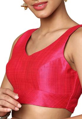 Salwar Studio Women's Dark Pink Mulbury Readymade Saree Blouse 5