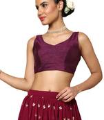 Salwar Studio Women's Wine Mulbury Readymade Saree Blouse