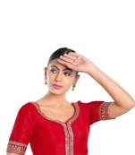 Salwar Studio Women's Red Mulberry Readymade Saree Blouse