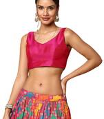 Maroon Silk Embroidered Sleeveless Blouse