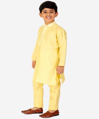 yellow Stripes SIlk Jacquard Kurta Pajama Set // Traditional Wear 3