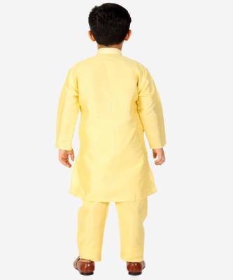yellow Stripes SIlk Jacquard Kurta Pajama Set // Traditional Wear 4