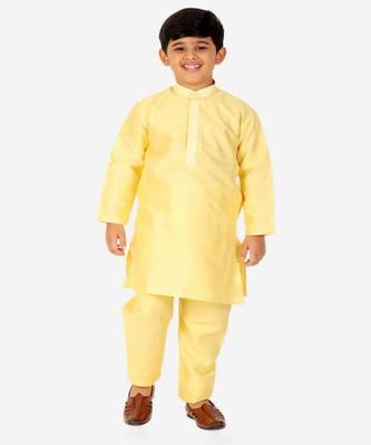 yellow Stripes SIlk Jacquard Kurta Pajama Set // Traditional Wear 5