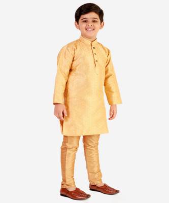 Brown Stripes SIlk Jacquard Kurta Pajama Set // Traditional Wear 1