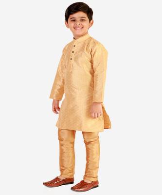 Brown Stripes SIlk Jacquard Kurta Pajama Set // Traditional Wear 2