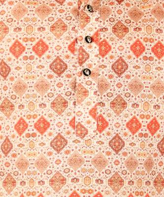 Orange Stripes SIlk Jacquard Kurta Pajama Set // Traditional Wear 5