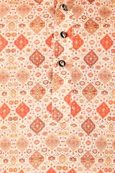 Orange Stripes SIlk Jacquard Kurta Pajama Set // Traditional Wear