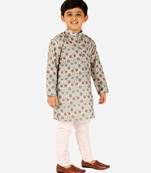 Blue Stripes SIlk Jacquard Kurta Pajama Set // Traditional Wear