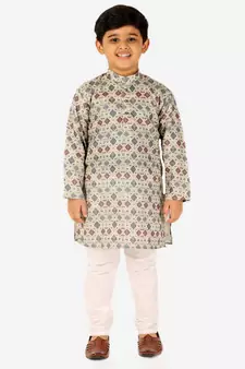 Blue Stripes SIlk Jacquard Kurta Pajama Set // Traditional Wear
