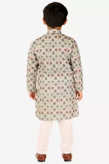 Blue Stripes SIlk Jacquard Kurta Pajama Set // Traditional Wear