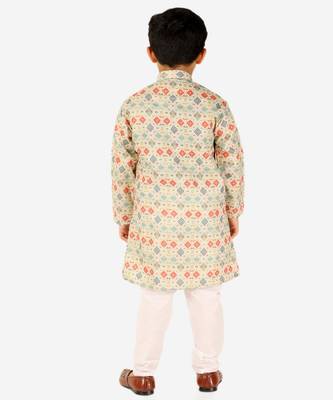 Green Stripes SIlk Jacquard Kurta Pajama Set // Traditional Wear 3