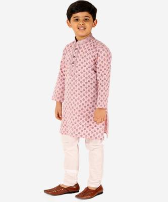 Peach Stripes SIlk Jacquard Kurta Pajama Set // Traditional Wear 2