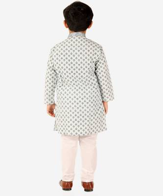 Light Blue Stripes SIlk Jacquard Kurta Pajama Set // Traditional Wear 1