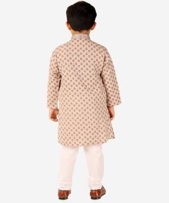 Brown Stripes Cotton Jacquard Kurta Pajama Set // Traditional Wear 4