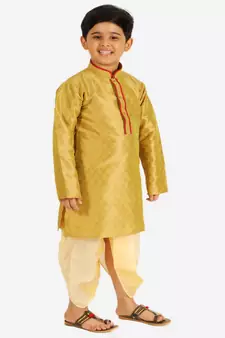 Mehndi Stripes Cotton Jacquard Kurta Pajama Set // Traditional Wear