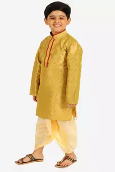 Mehndi Stripes Cotton Jacquard Kurta Pajama Set // Traditional Wear