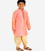 Pink Stripes Cotton Jacquard Kurta Pajama Set // Traditional Wear