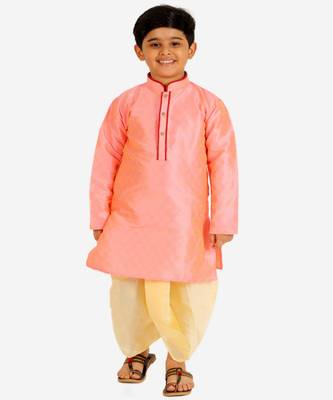 Pink Stripes Cotton Jacquard Kurta Pajama Set // Traditional Wear 3