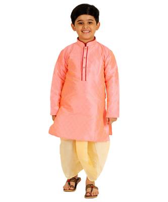 Pink Stripes Cotton Jacquard Kurta Pajama Set // Traditional Wear 4