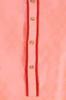 Pink Stripes Cotton Jacquard Kurta Pajama Set // Traditional Wear