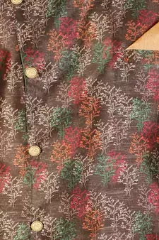 Green Stripes Cotton Jacquard Kurta Pajama Set // Traditional Wear