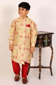 Multicolor Stripes Cotton Jacquard Kurta Pajama Set // Traditional Wear