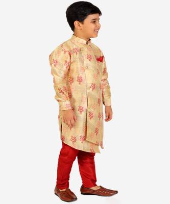 Multicolor Stripes Cotton Jacquard Kurta Pajama Set // Traditional Wear 4